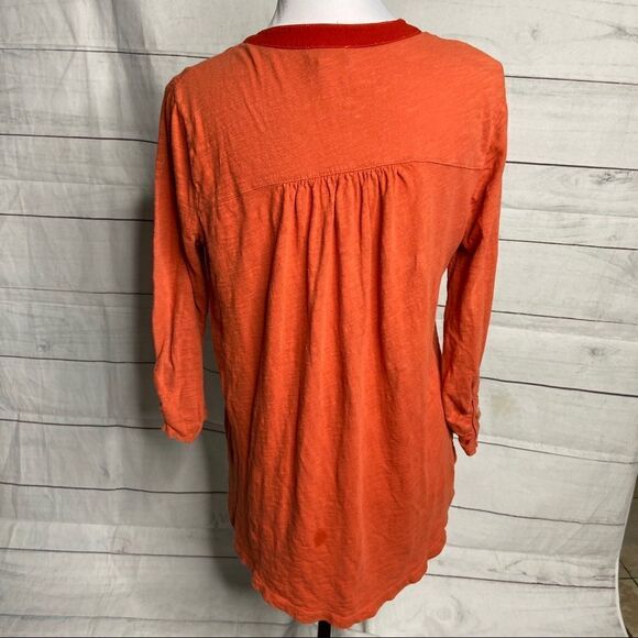 Anthro Meadow Rue Amira Henley orange Medium - Picture 7 of 11